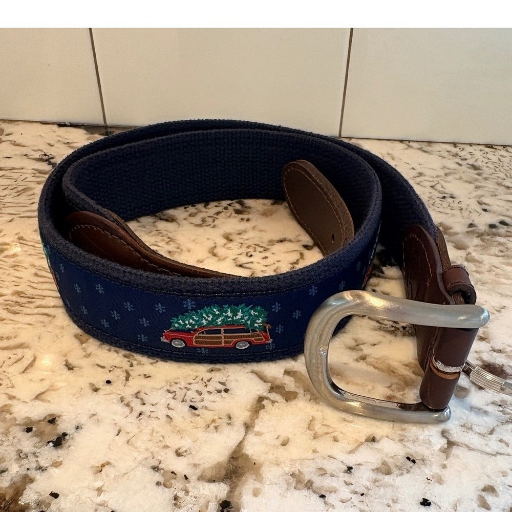 Belted Cow Co Woodie Tree Ribbon Club Christmas Tree Belt 30 32 Made USA